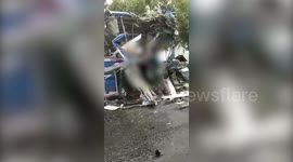 One dead as truck collides head-on with bus in horror crash