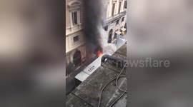 Bus catches fire in Rome tourist hotspot