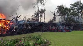 MAY 6: Lava flow devours house in Hawaii's Leilani Estates