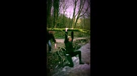 Girl falls in river #fail #funny