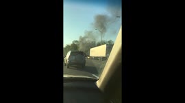 Car on fire on rt. 80 East in New Jersey