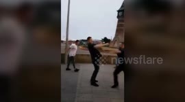 'Spaghetti Western-style' brawl of drunk revellers swinging wild punches at each other on Skegness seafront