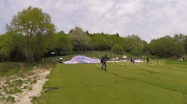 Paragliding Fail Take-off Hits Trees