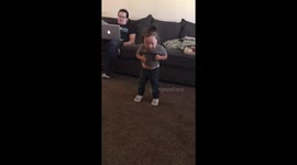 Toddler with Down Syndrome and Autism Walking
