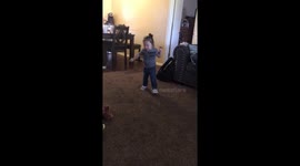 Toddler with Down Syndrome and Autism walking