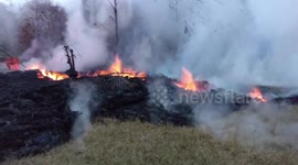 Locals film new lava fissures on Mount Kilauea