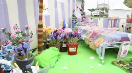 Widow creates world’s first garden made completely out of wool
