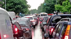 Flooding in Greece causes traffic chaos
