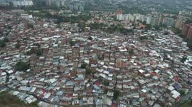 Aerial drone footage of Santa Cruz slums in Venezuela