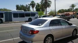 Dodge truck rearends city Bus