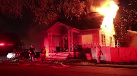 Early Arrival Video of a Raging Bedroom Fire in Connecticut (May 2018)