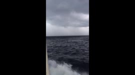 traveling with ship crossing ambu-ambu from the island mentawai to the padang city accompanied by heavy rain, storms, lightning, waves terrible