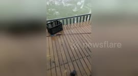 Hail the size of golf balls pelts northern China lake