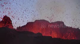 Piton de la Fournaise volcano eruption - Reunion Island