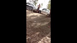 Fun Kids Spinning on a swing rope