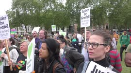 Grenfell United Survivors ahead of Parliamentary Debate Rally in London, UK