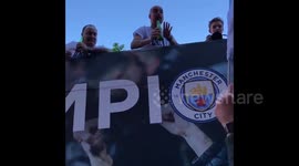 Newsflare Edit - Guardiola getting the beers in at the parade tonight ????Before the PC brigade begin. It was a plastic bottle! https://t.co/wEbNwnhAEK
