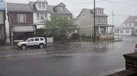 Blowing rain during a tornado watch