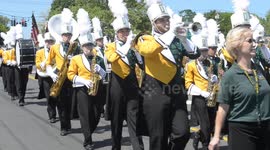 High School Marching Band in Memorial Day Parade