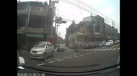 Passing moped rider hurls chunk of metal at car windscreen