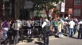 Pussy Riot protest outside Russian embassy in London