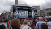 BA Jet Flys Over Crowds At Trafalgar Square