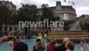 Helicopters Fly By Over Trafalgar Square