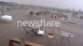 Doomsday like lightning and  Hailstorm in Golden Valley Arizona