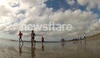 Ground level shot of beach run during Cornwall Festival of Sport
