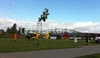 Air Ambulance Helicopter takes a very seriously injured person in Tczew, Poland