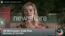 Code Pink activists message on PTI Peace March to Waziristan