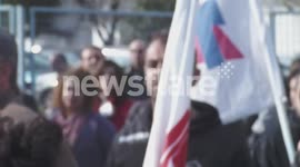 Greek protesters storm German - Greek conference