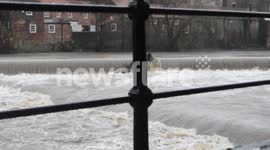 Swollen River Wear in Durham Uk