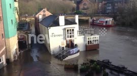River Wear flooding around the Boathouse, Durham