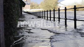 River Wear flooded in Durham, Uk