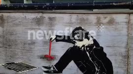 'Banksy' lookalike piece appears opposite the old BBC Television Centre