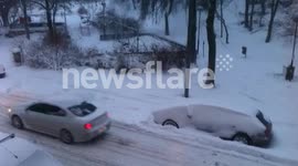 Heavy snow storm hits Stockholm, Sweden