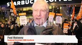 GMB Demonstration against Starbucks, London UK