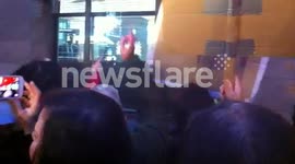 Crowd Facing The Indian High Commission