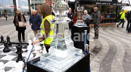Ice Chess at Ice Sculpting Festival Canary Wharf 2013