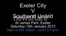 Exeter City V Southend United. Saturday 12th January 2013.