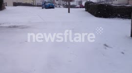 Snow fall in Warwickshire: UK