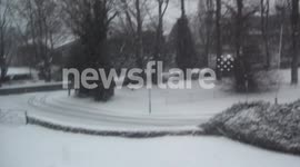 Snow in Wrexham, North Wales.