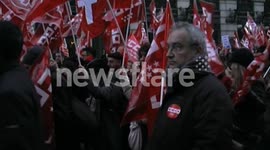 Spain_bank workers protest