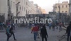 Egyptian protesters clash with the police on 25th of January