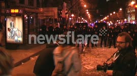 Spain_Scuffles in a protest against goverment