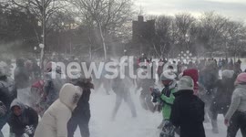Boston University students get into massive 'snowbrawl' fight