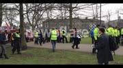 English Defence League rally in Cambridge and Unite Against Fascism counter-march