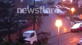 Snowy morning in Barcelona