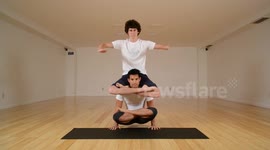 Yoga duo show off their skills